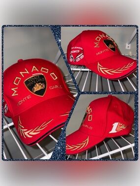 I got in Monaco at Monte Carlo! Red Baseball Cap with Gold Embroidery!
